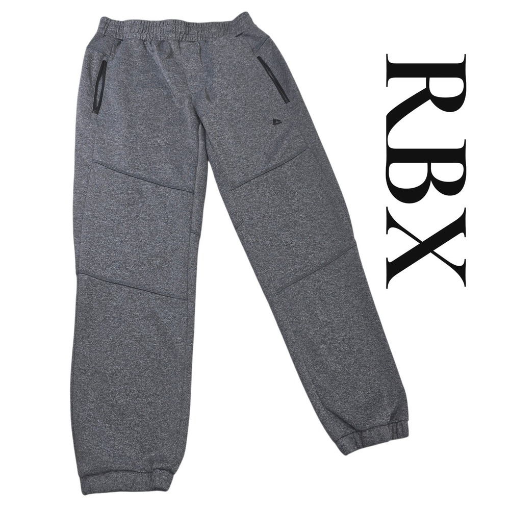 RBX Mens‎ Gray Athletic Jogger Sweatpants Size Medium M Dri Fit Cuffed Hem